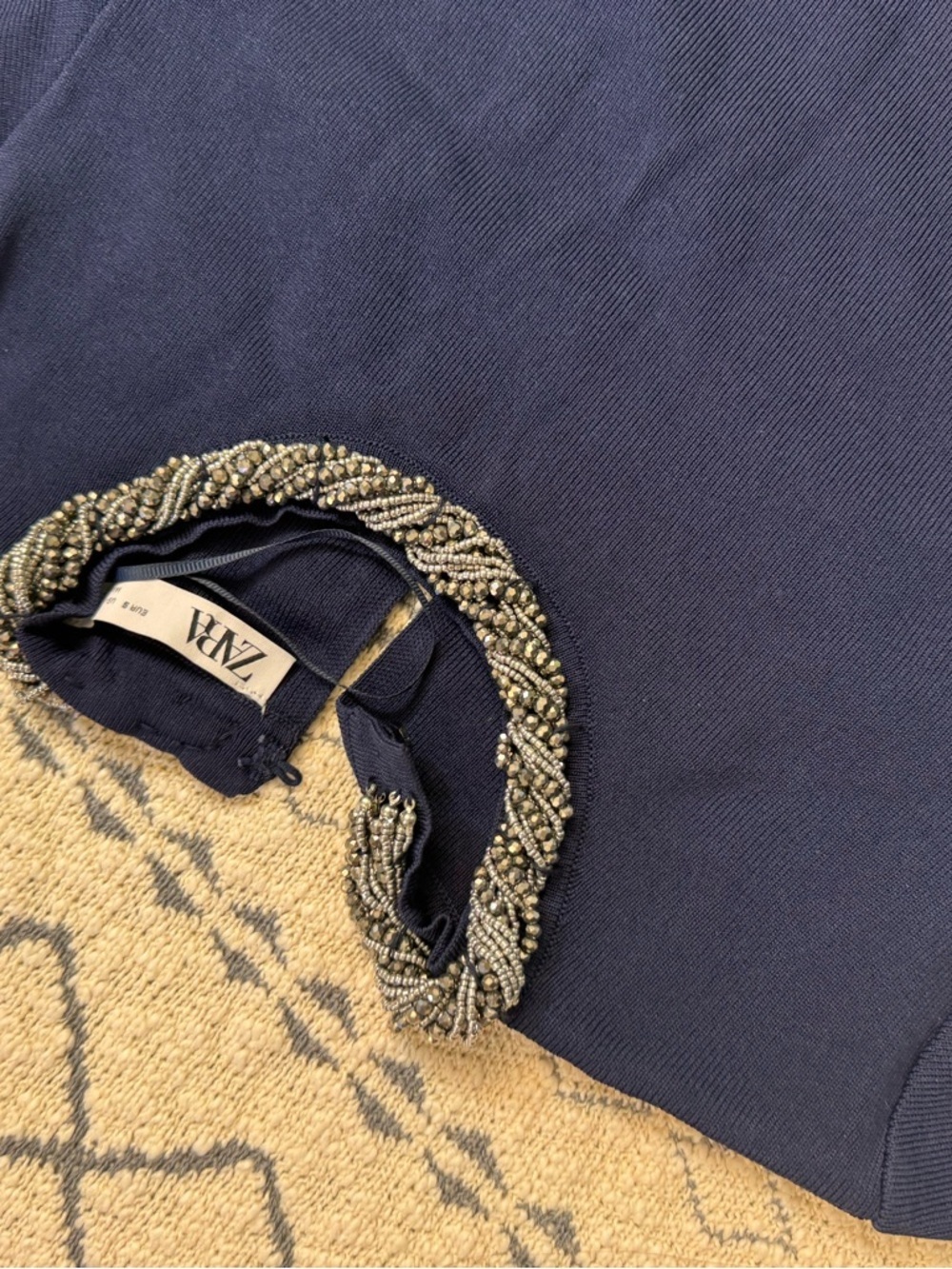 Zara Navy Short-Sleeve Pocket Boxy Top BNWT - Picture 6 of 6
